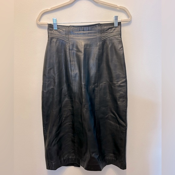Vintage Danier Leather Skirt - Picture 1 of 9